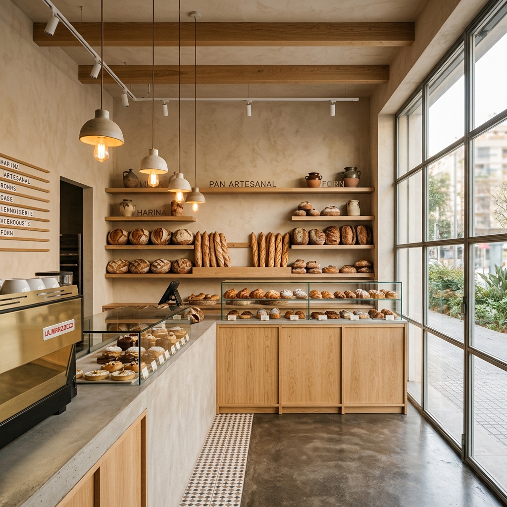 Diseño de panadería de especialidad con diseño estratégico de NODO Estudio